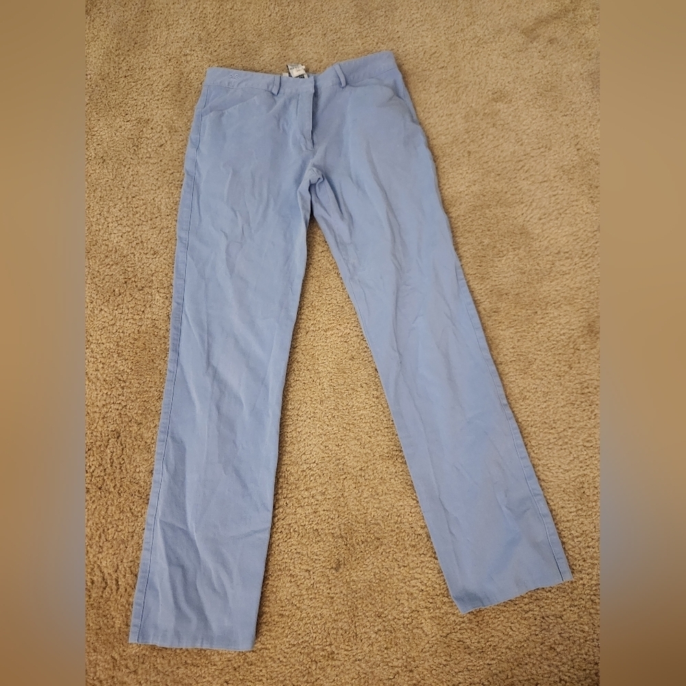 Lilly Pulitzer Light Blue Casual Tapered Pants Size 8 Straight Leg 15" W #D94